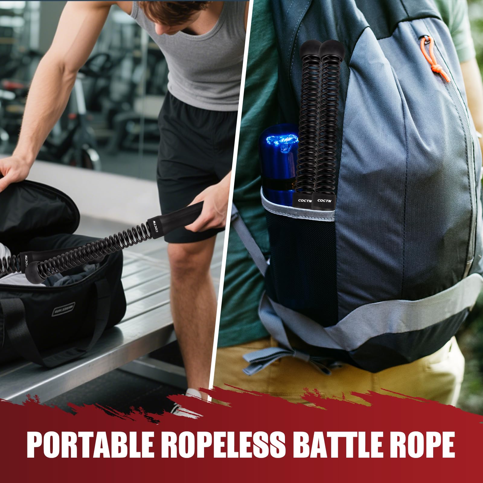 COCTN cuerda plegada lista para transportar en bolso, portable y práctica