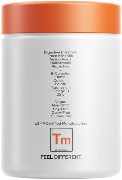 Quality badge and Codeage factory image illustrating U.S. cGMP manufacturing