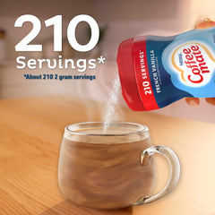 Coffee Mate textura en polvo cerca para ver disolución rápida y facilidad