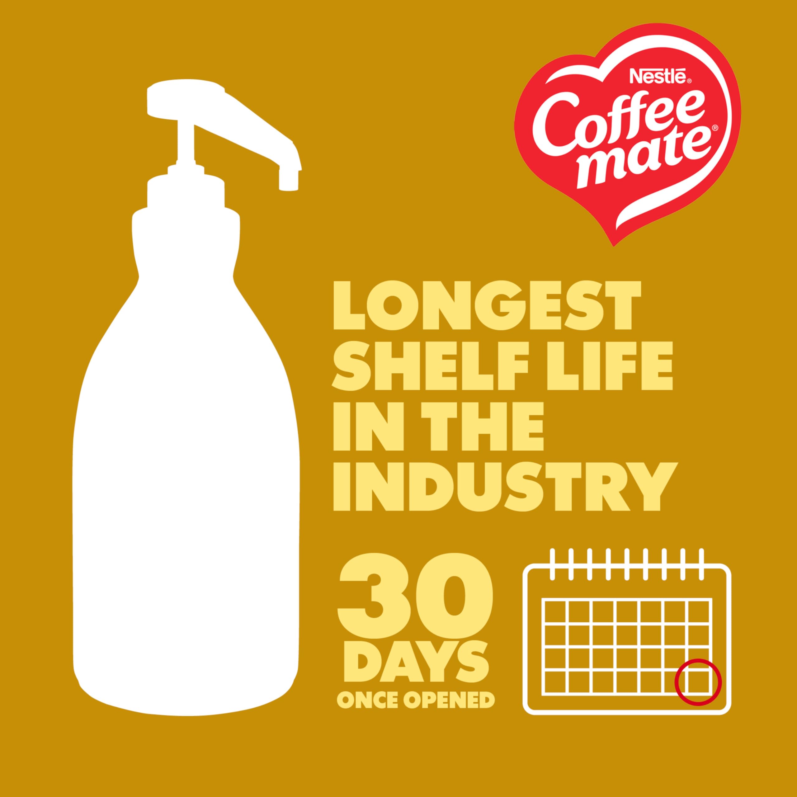 Coffee mate etiqueta con información y certificaciones clara y legible