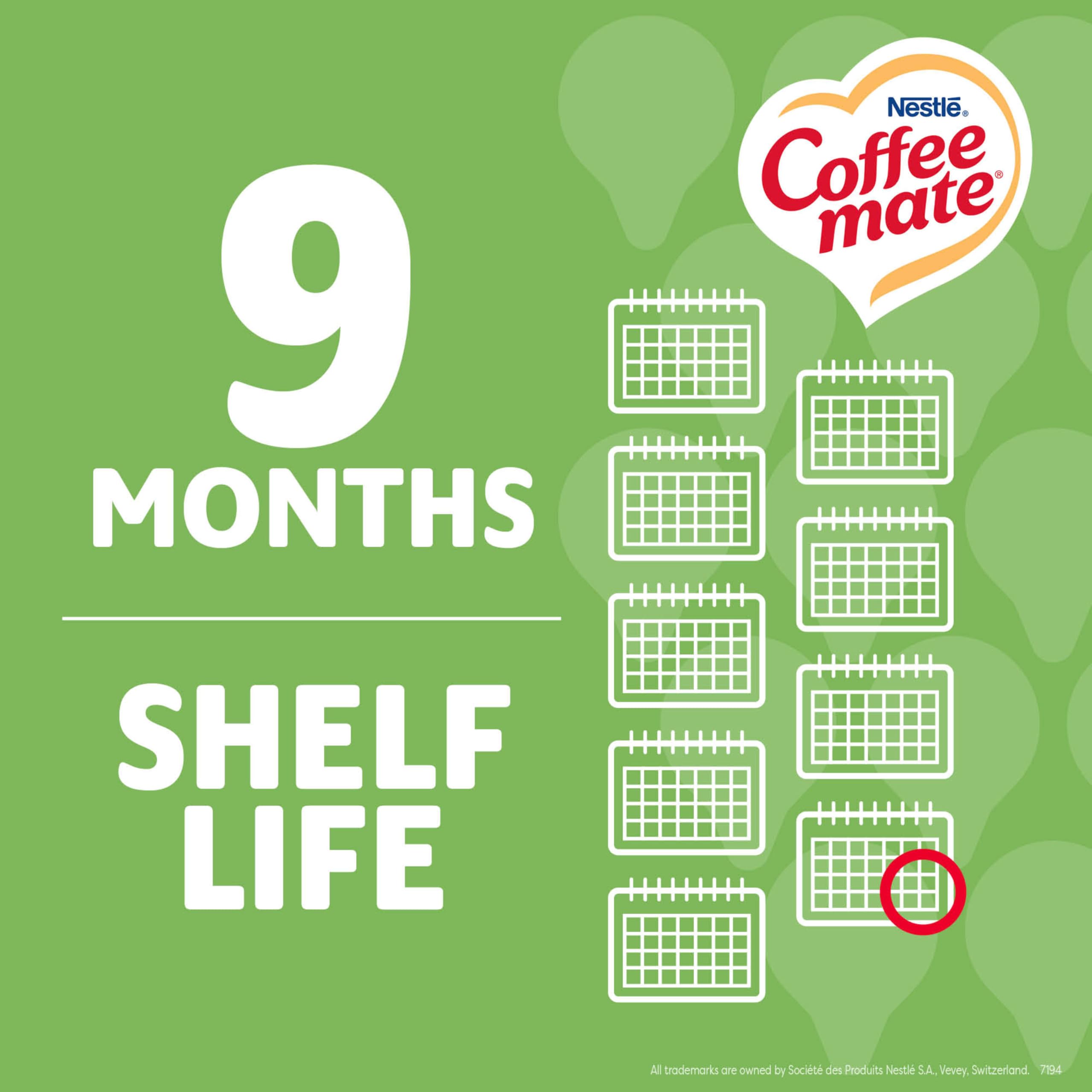 Coffee mate tarrina junto a una regla para comparar tamaño y porción controlada