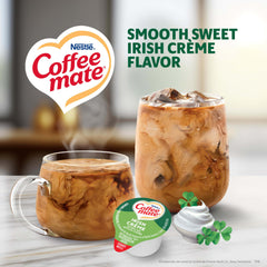 Coffee mate tarrina abierta mostrando formato individual y facilidad de uso
