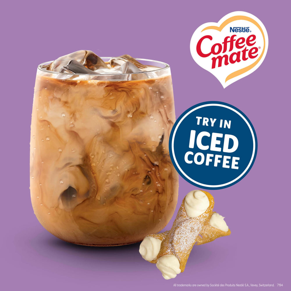 Coffee mate textura en cucharilla que muestra cremosidad sin lácteos