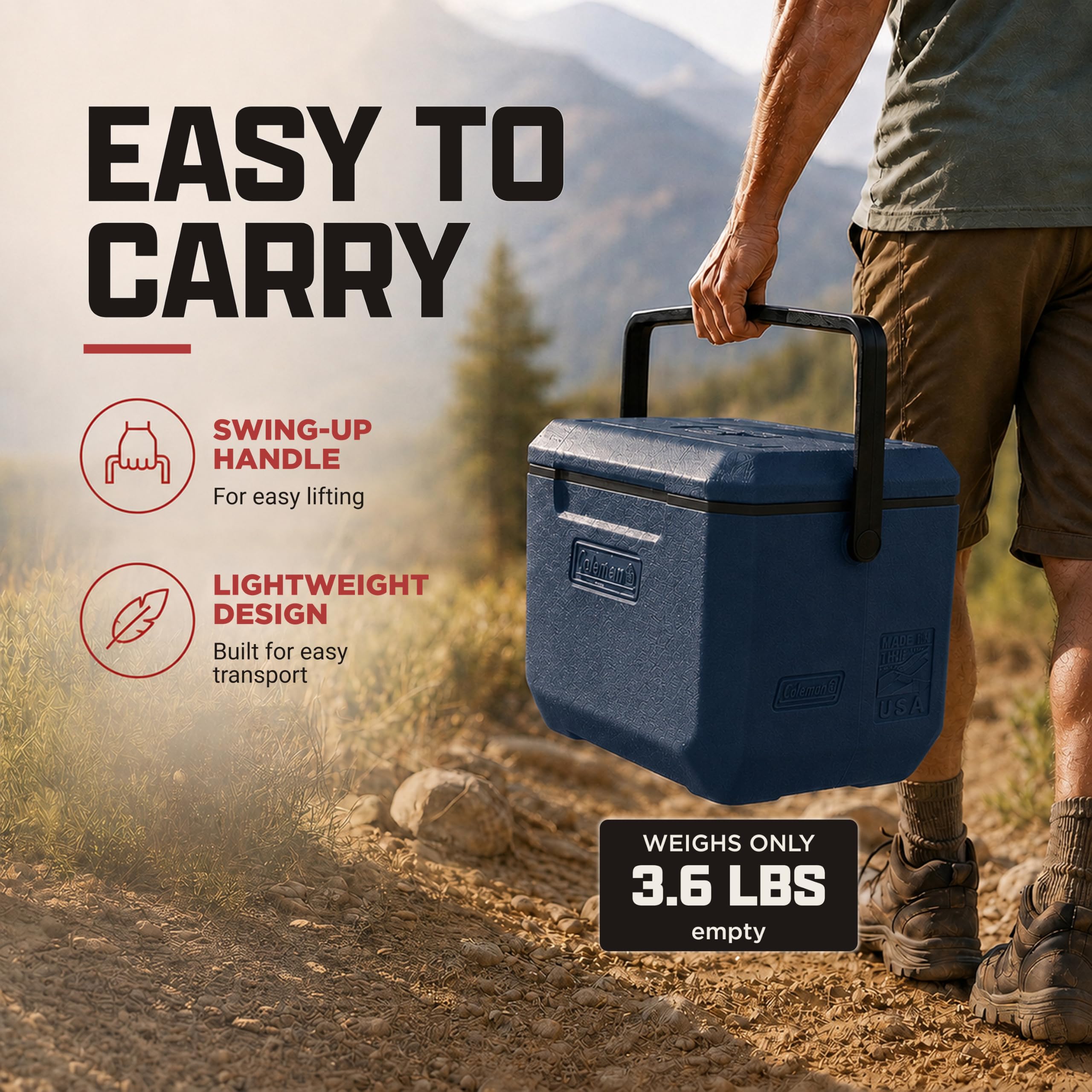 Coleman Chiller comparado con mochila para escala, compacto y fácil de llevar