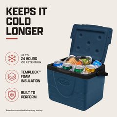 Coleman Chiller interior con hielo y latas, mantiene bebidas frías por 24 horas