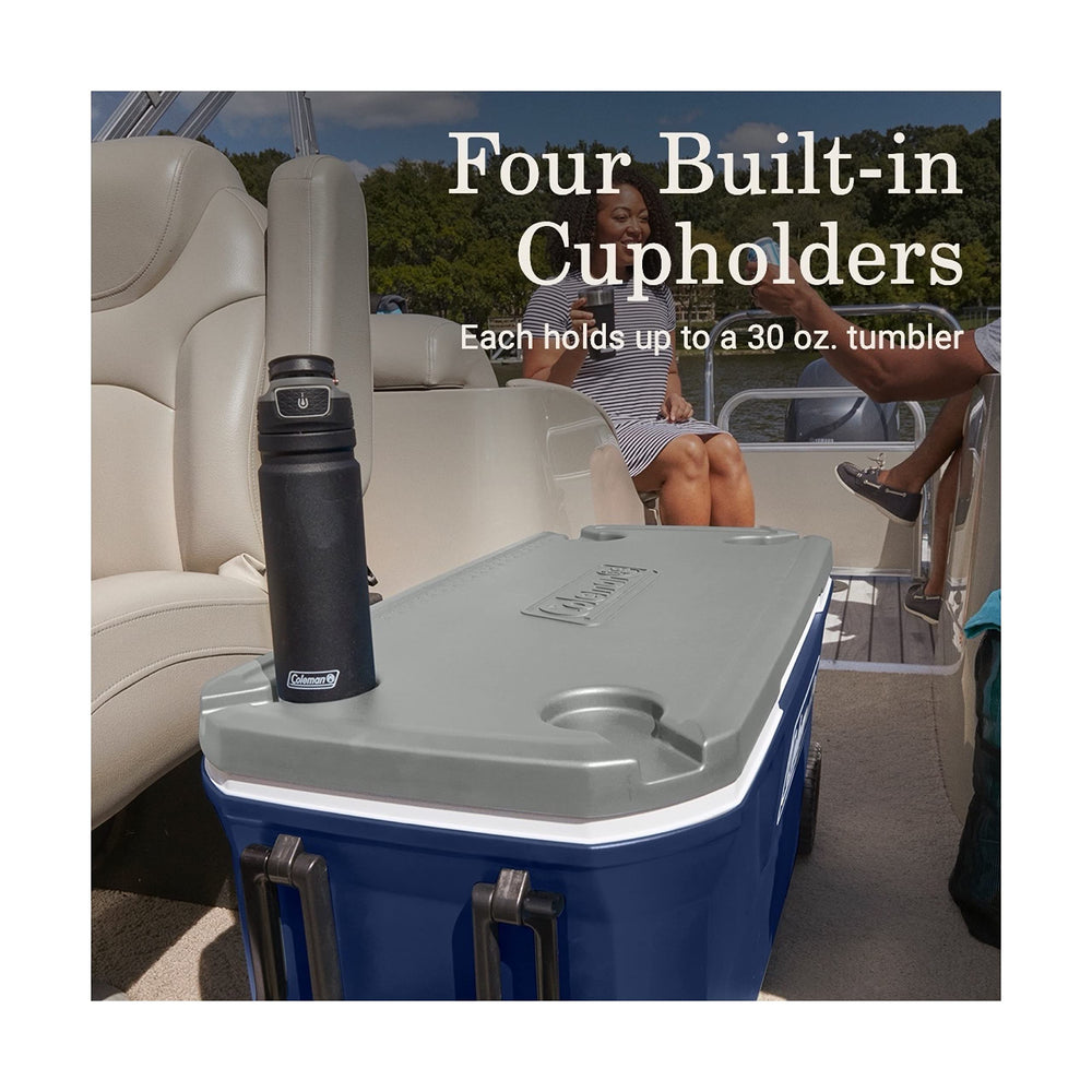 Coleman tapa Have-A-Seat usada como asiento estable y segura