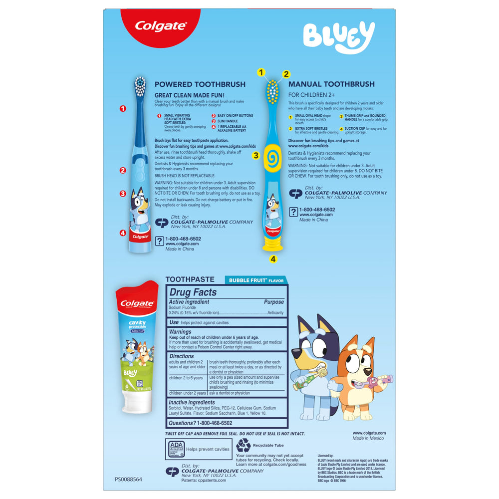 Colgate Bluey set presentado en caja regalo, ideal para ocasiones especiales