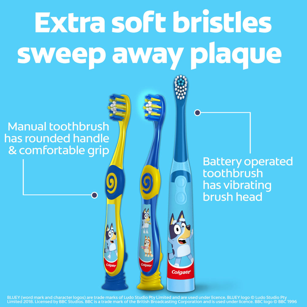 Colgate Bluey tubo de pasta Bubble Fruit frente, sabor agradable para niños
