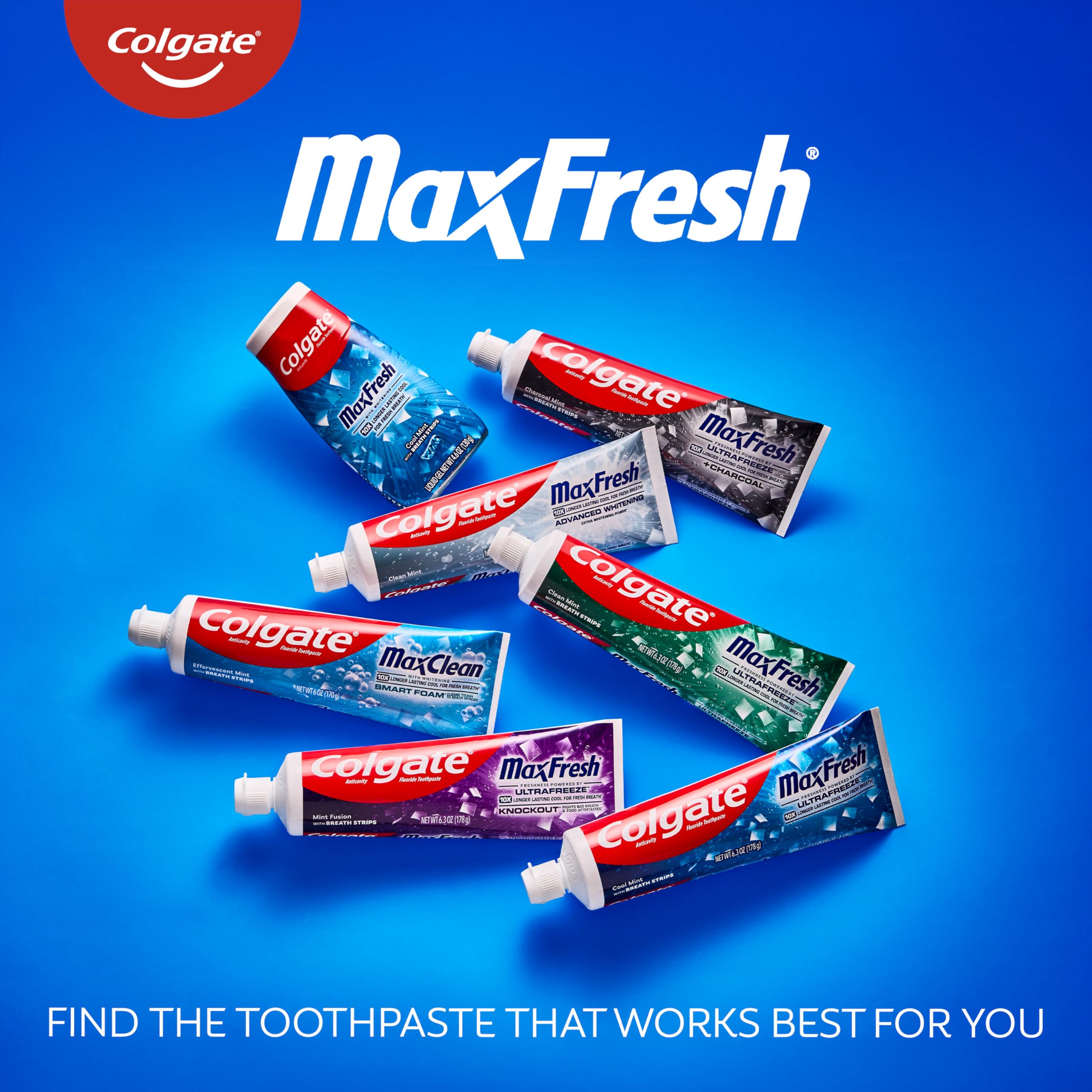 Colgate MaxFresh en ambiente de oficina sobre escritorio, cortesía para clientes