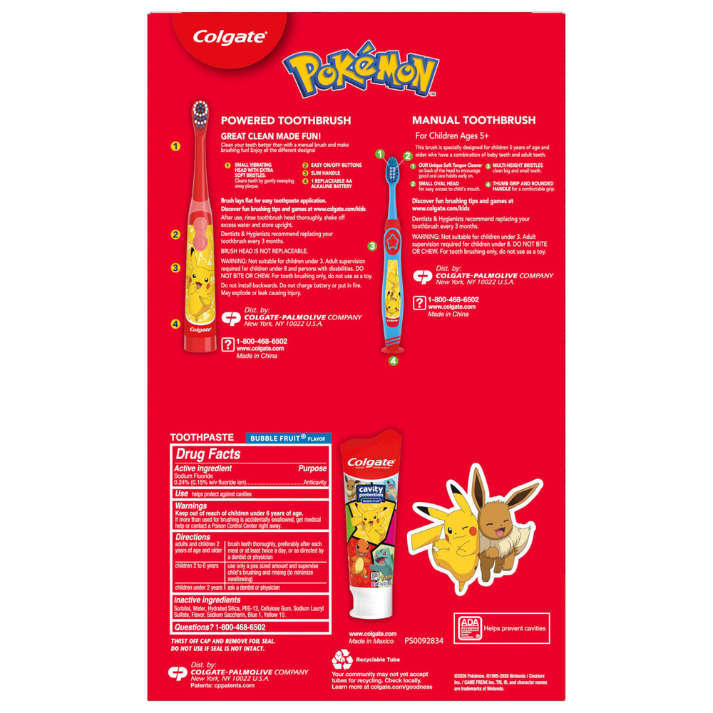 Colgate Pokemon ambientación infantil mostrando producto en rutina diaria