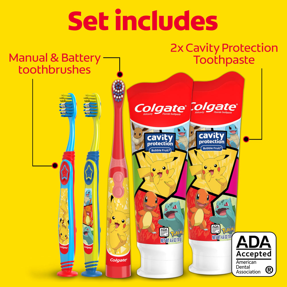 Colgate Pokemon cepillo manual con agarre ergonómico para manos pequeñas