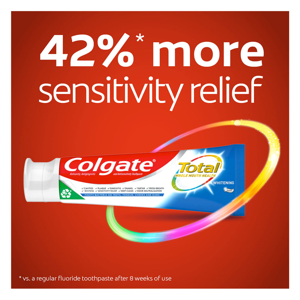 Colgate primer plano de la pasta saliendo del tubo, textura cremosa