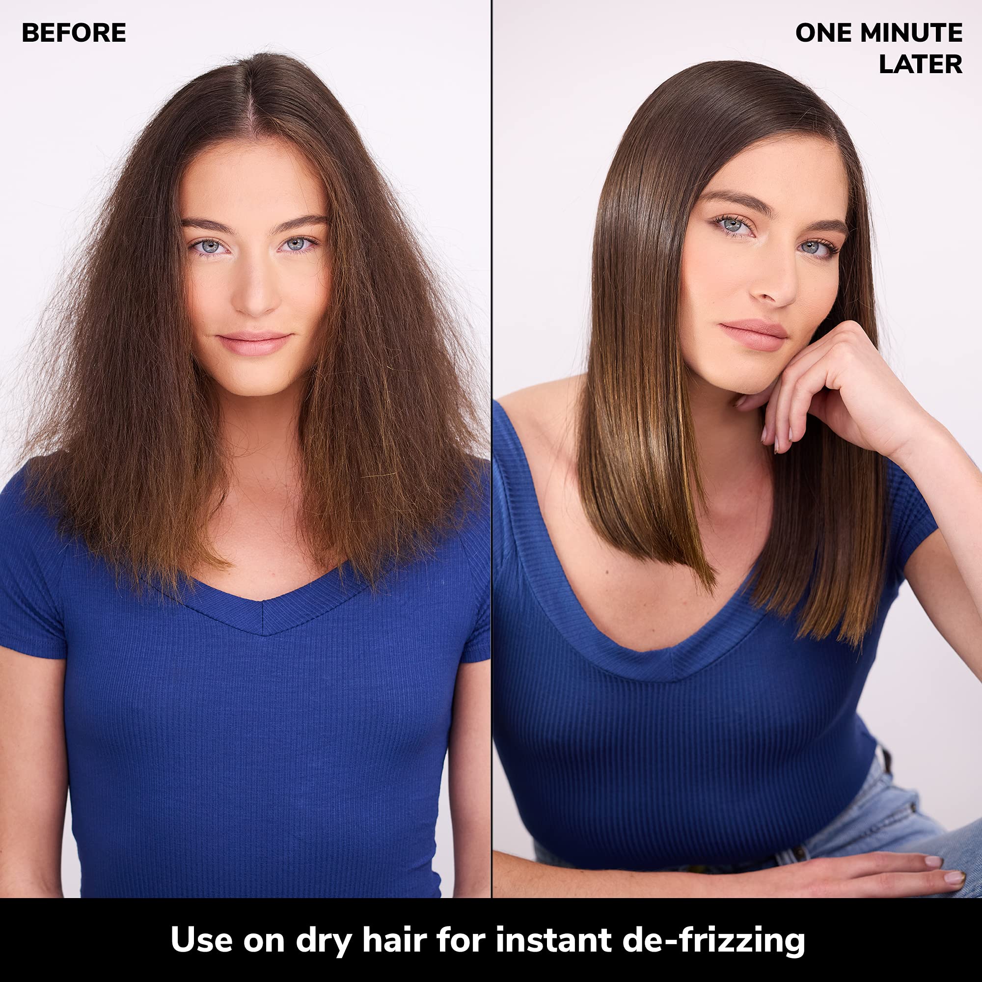 COLOR WOW aplicación en mano sobre mechón controla frizz y suaviza al instante