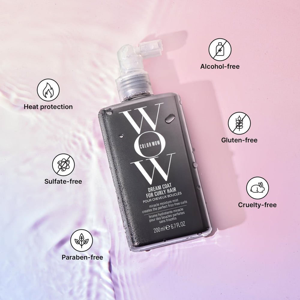 COLOR WOW botella junto a regla para comparar tamaño, práctico y portátil