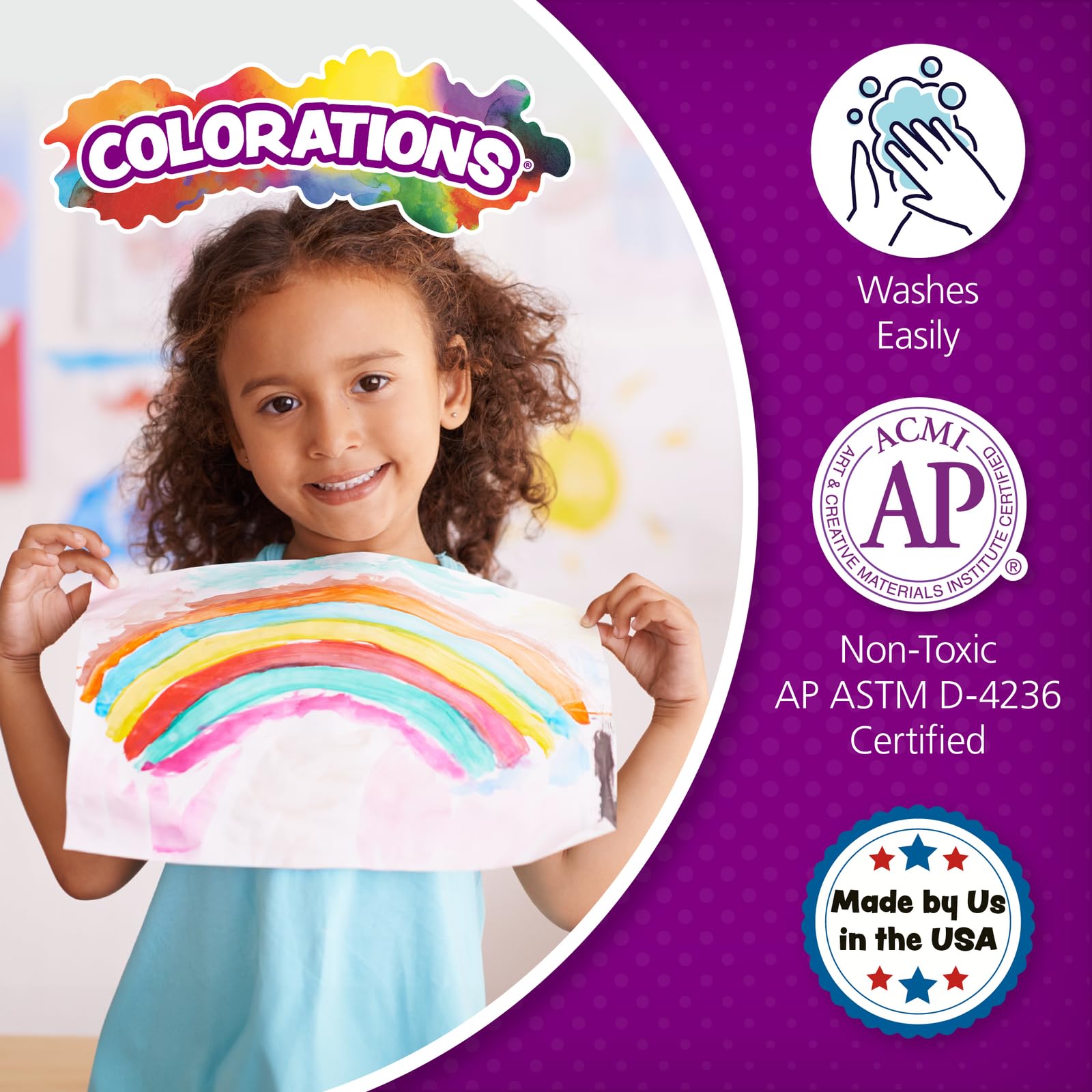 Colorations etiqueta con certificación AP y datos de seguridad visibles