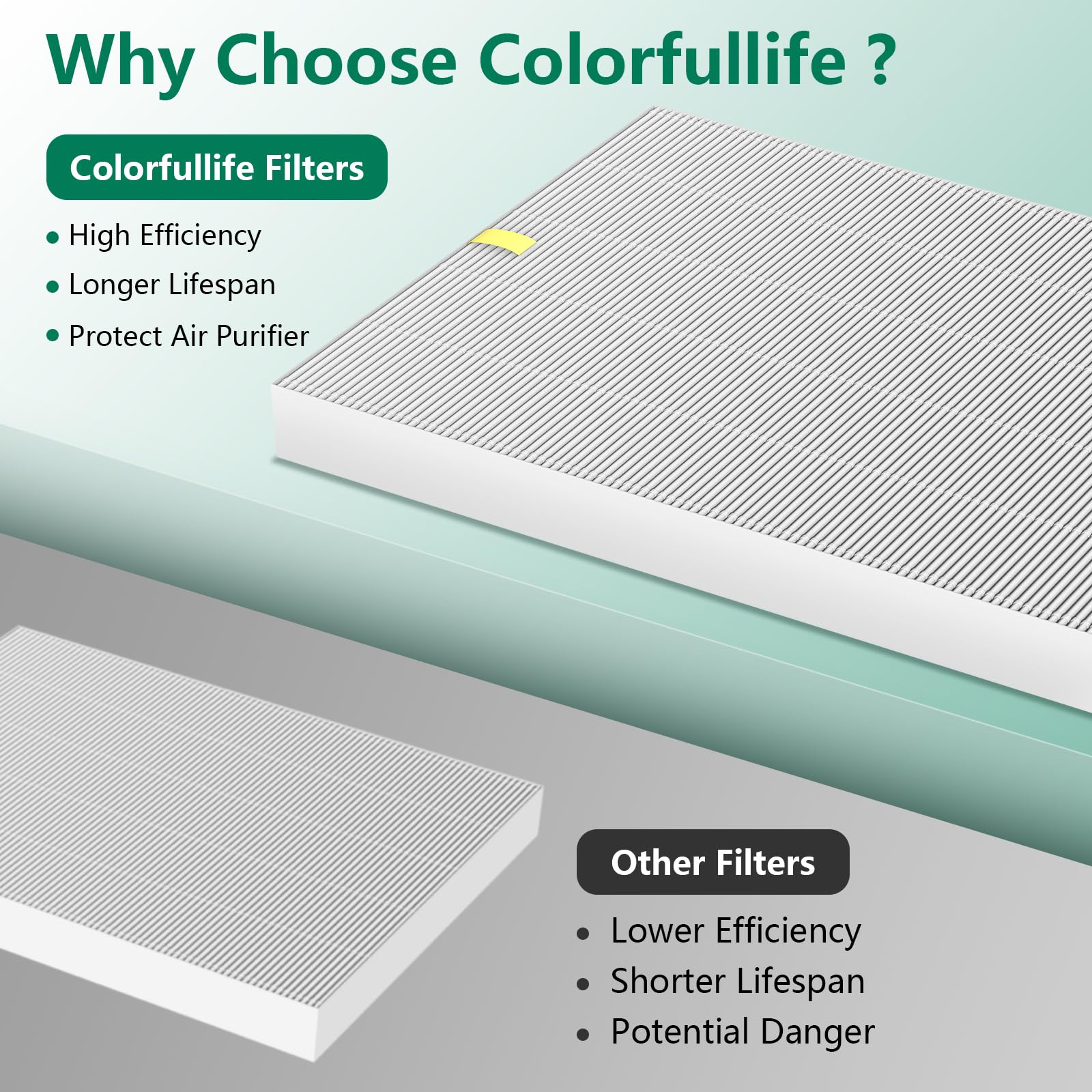 Colorfullife filtros sellados en paquete para conservación y manejo seguro