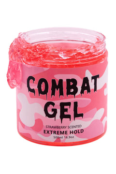 Combat Gel envase frontal 500 ML con aroma fresa y fijación extrema