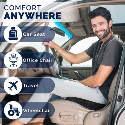 ComfiLife cushion on an office chair showing versatile support outside vehicles