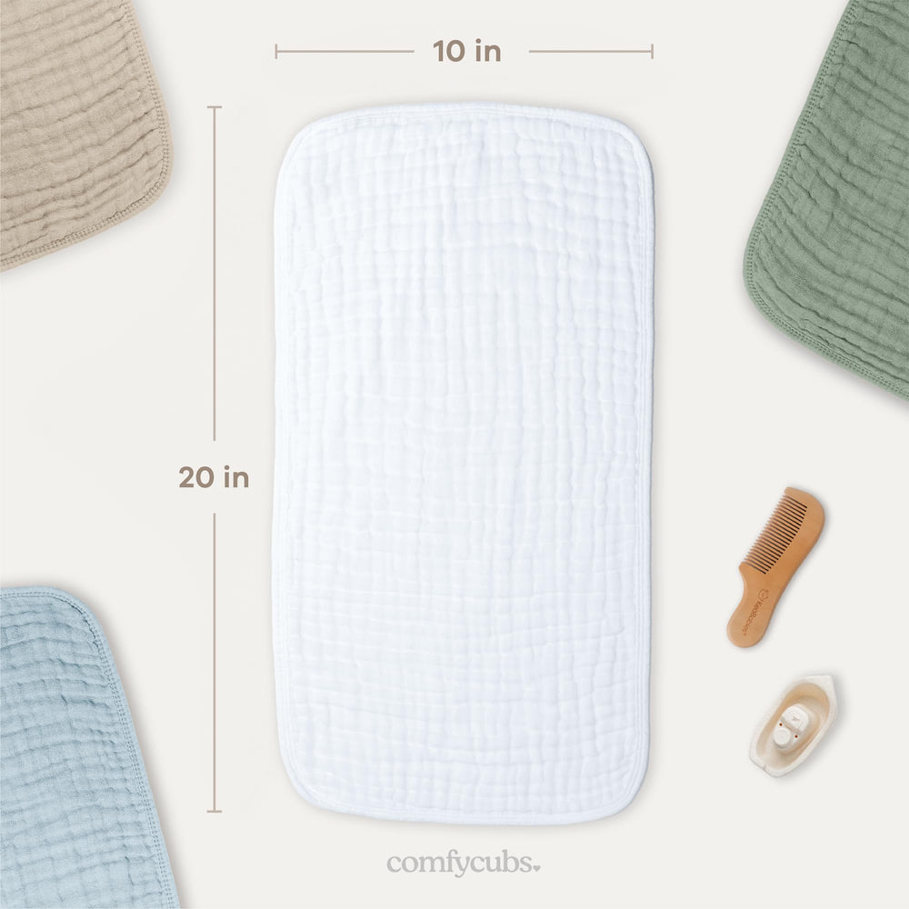 Comfy Cubs neatly folded stack demonstrating compact storage and easy organization