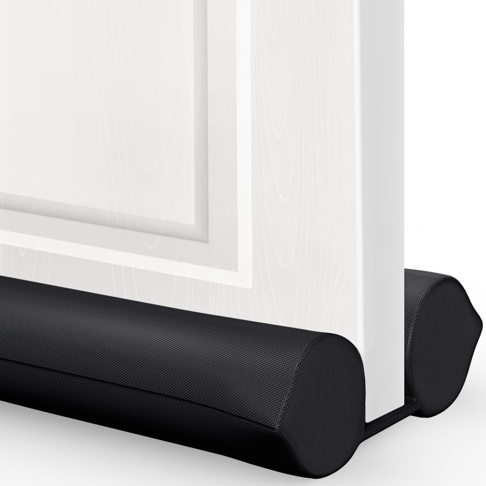 Comfyanno vista frontal de la funda negra que sella el hueco y ahorra energía