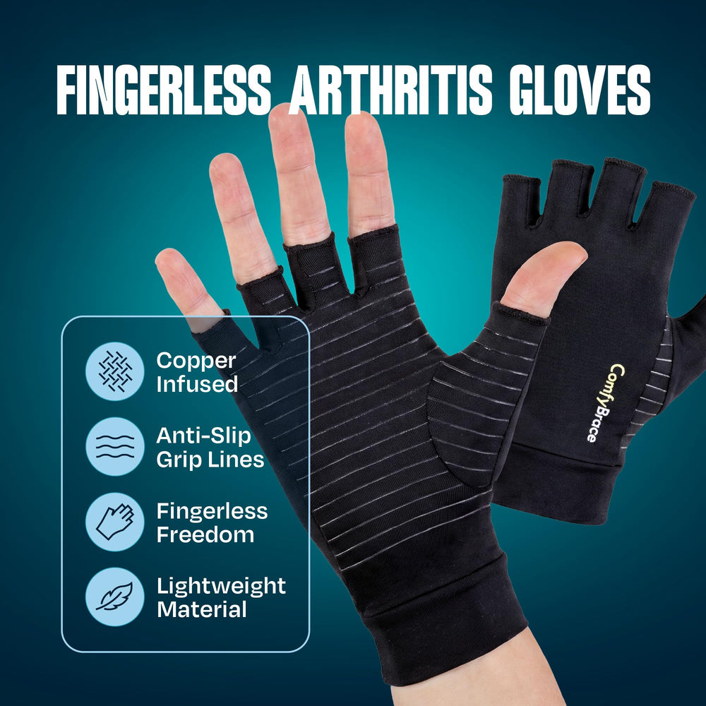 ComfyBrace open-finger detail highlighting fingertip dexterity for tasks