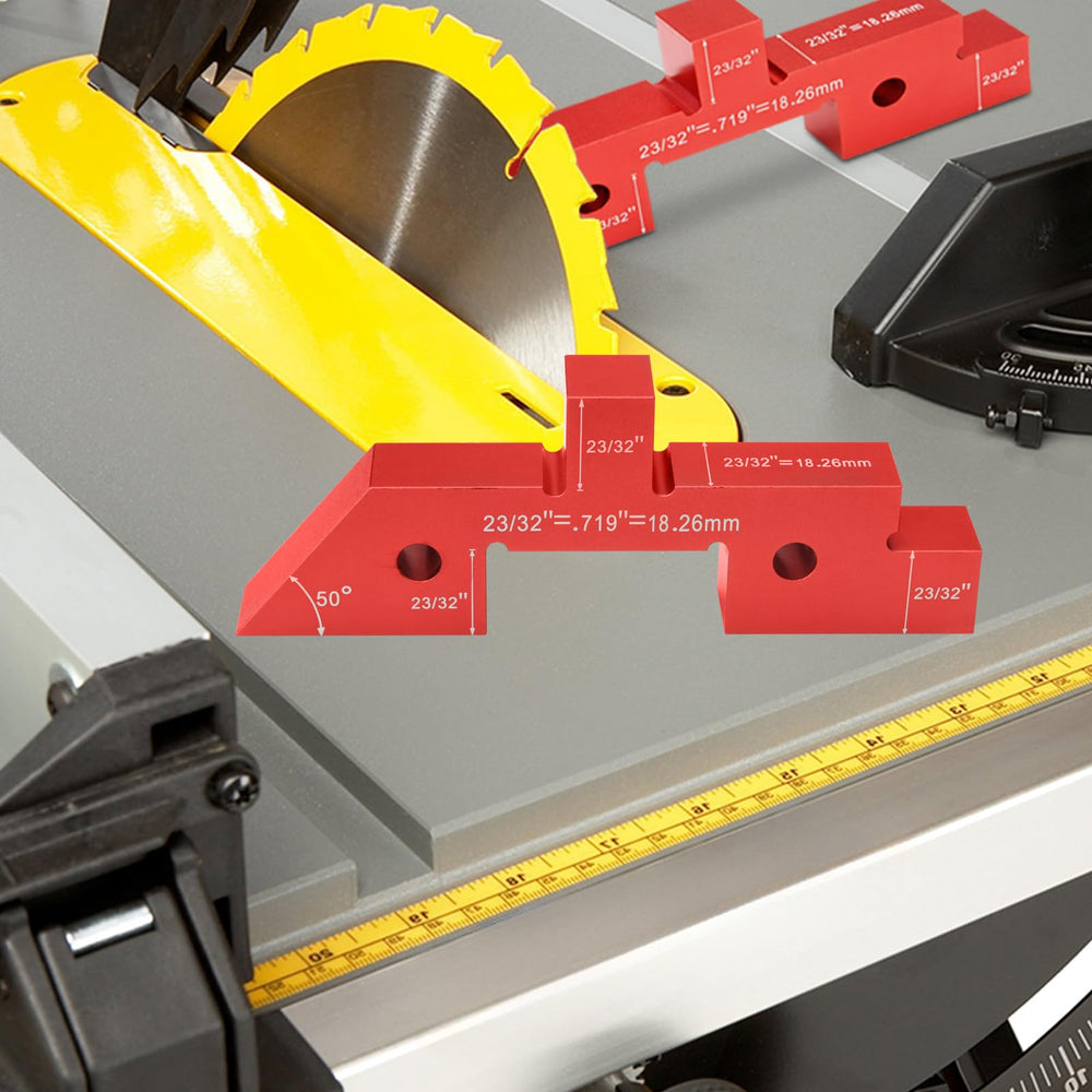 Comfylichi blocks used to align saw fence and blade angle for safer accurate cuts