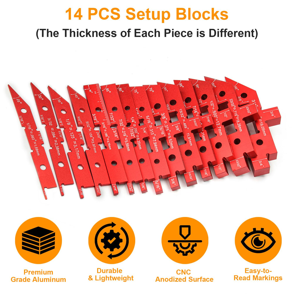Comfylichi stacked bars demonstrating custom combined thicknesses for precise setups