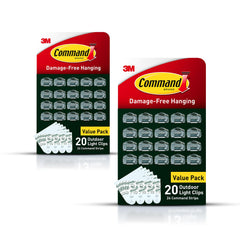 Command pack de clips exteriores transparente mostrando contenido y beneficio de sujeción