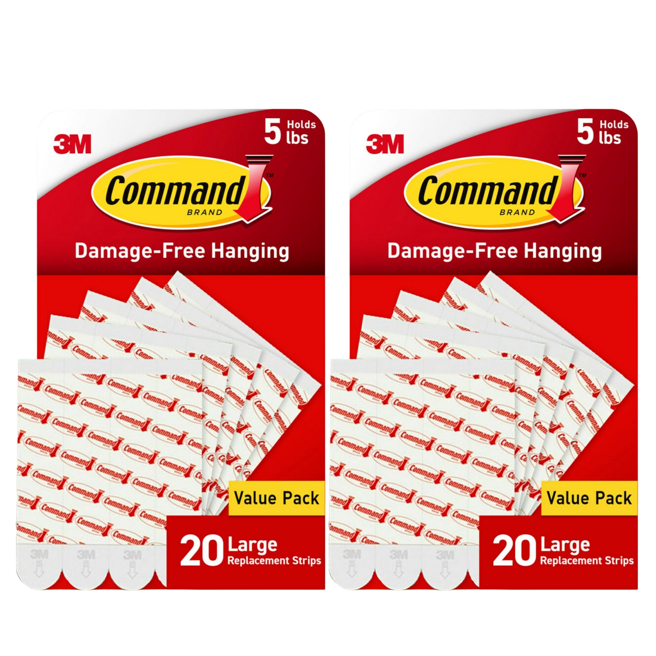 Command paquete frontal con 40 tiras repuesto blancas muestra cantidad y conveniencia