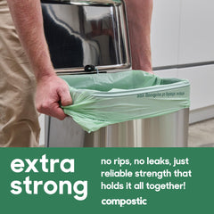 Compostic filled with kitchen scraps to show reliable everyday waste handling