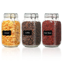 ComSaf front view of three square jars showing neat organization and storage benefit