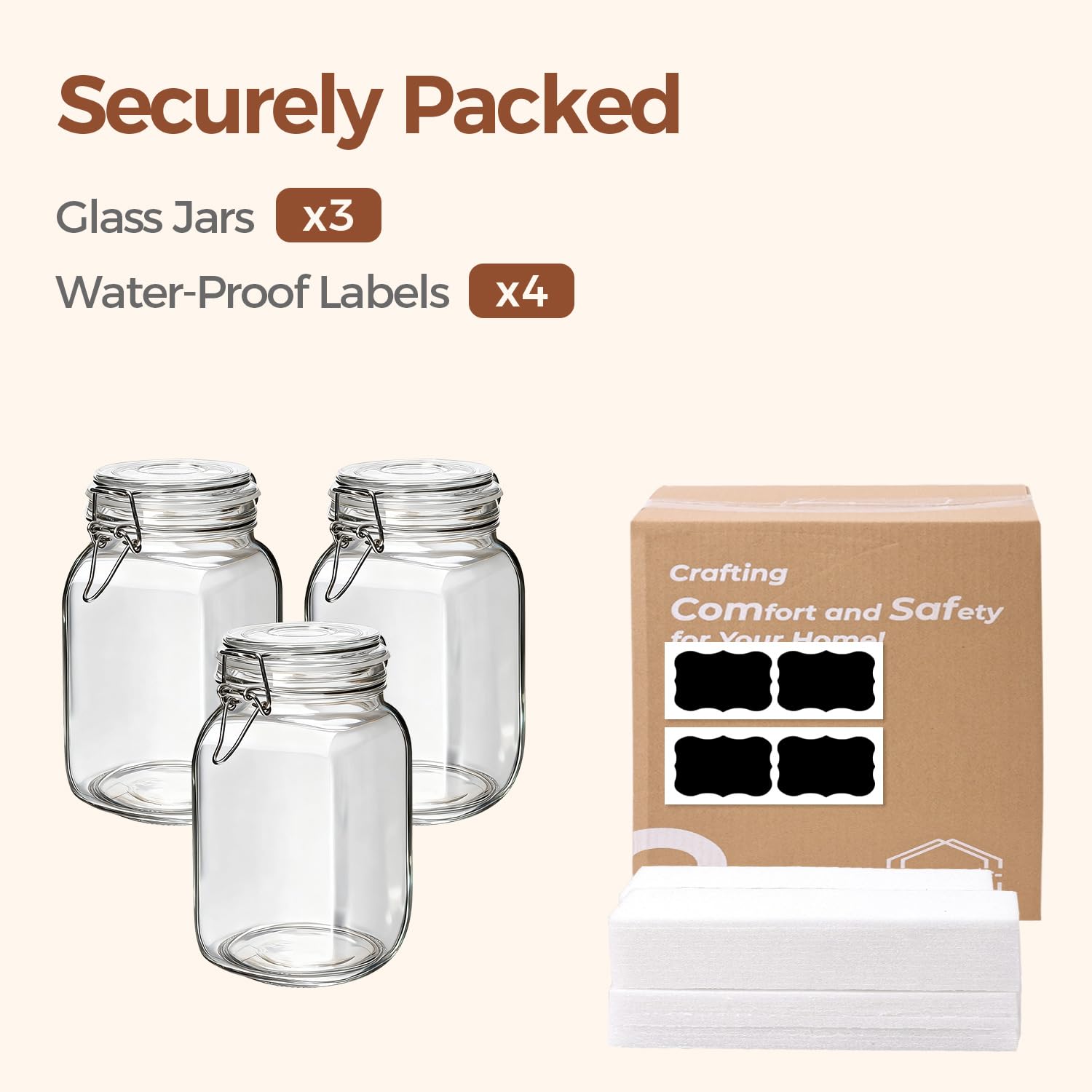 ComSaf reusable chalkboard labels and lids arranged for quick relabeling