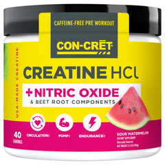 CON-CRET envase frontal mostrando sabor sour watermelon y beneficios visuales