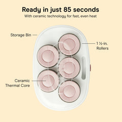 Conair super clip securing a roller to hair for stable, slip-resistant styling