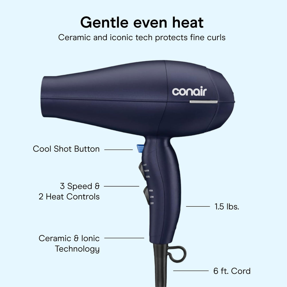 Conair usando el concentrador para peinar con precisión y control