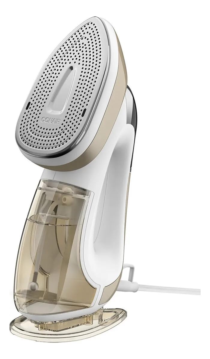 Conair vista frontal del dispositivo 2-in-1 para planchar y vapor con diseño compacto y manejo cómodo