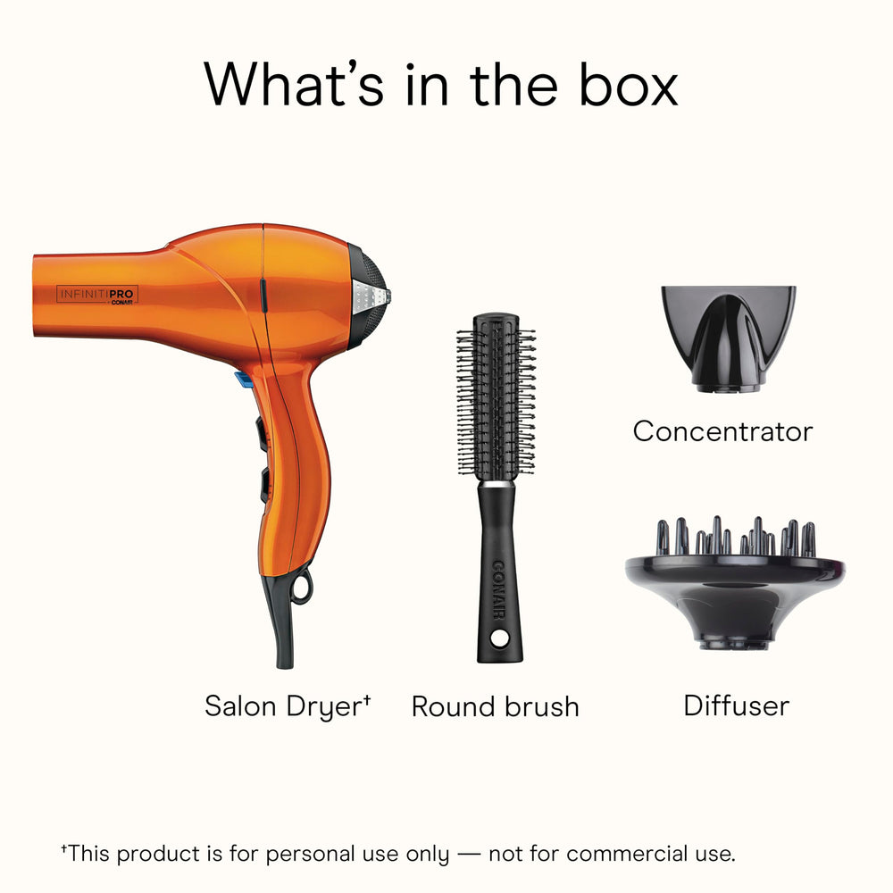 Conair INFINITI PRO comparación de tamaño para manejo cómodo y ligero
