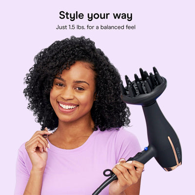 Conair InfinitiPRO with concentrator attached for focused smoothing and shine