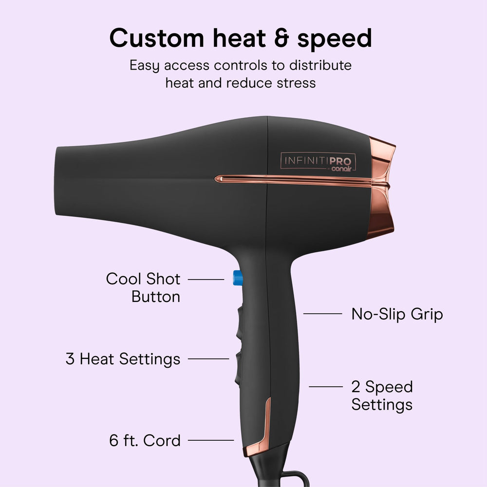 Conair InfinitiPRO with diffuser attached to enhance curls and add volume