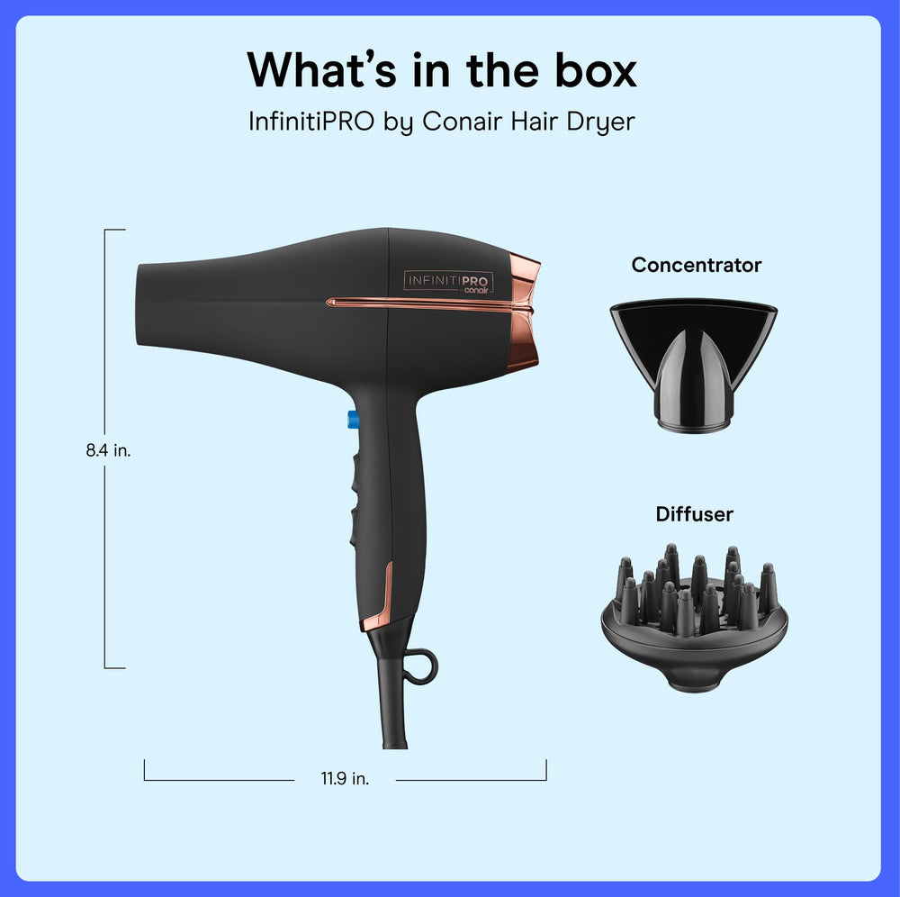 Conair InfinitiPRO being used to style hair demonstrating fast drying performance