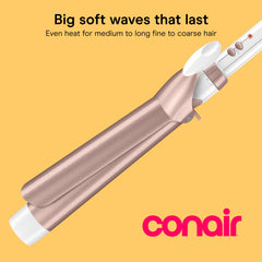 Conair primer plano del barril cerámico extra largo que brinda calor uniforme