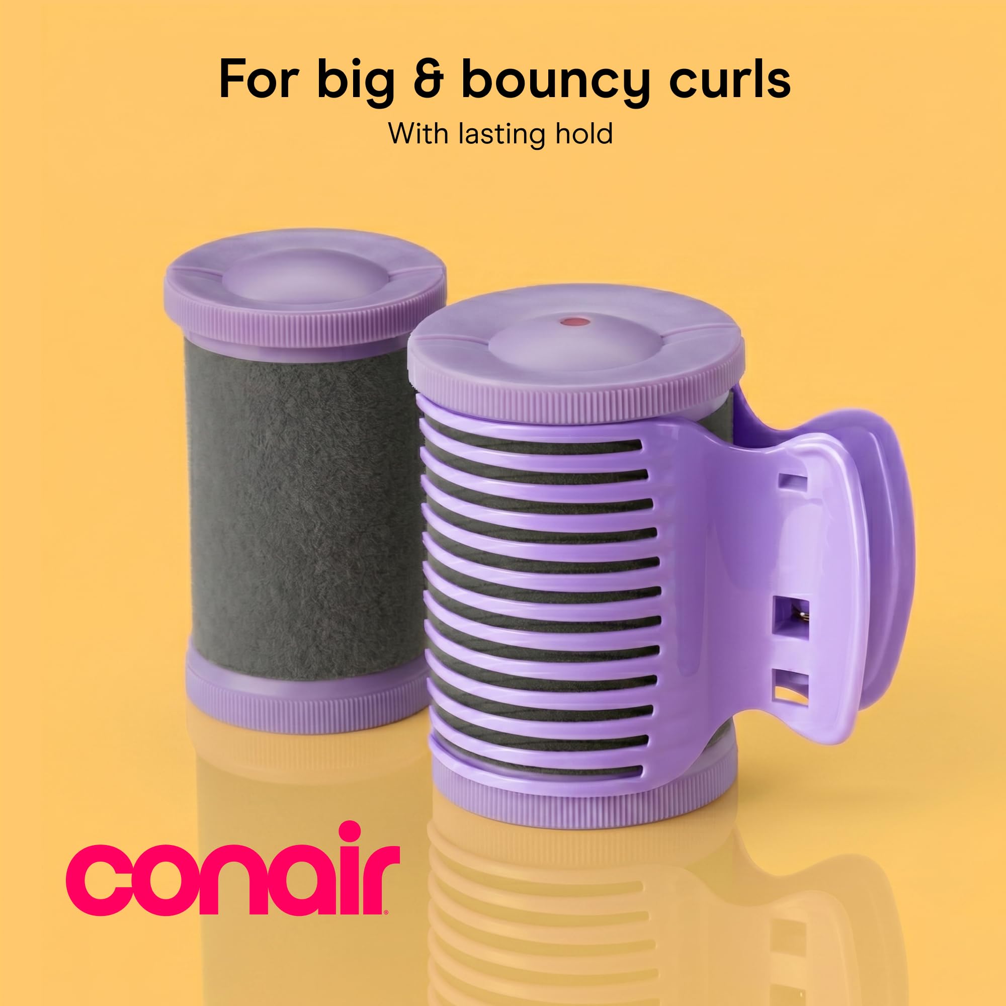 Conair roller close-up flocked surface for even heat and gentler styling