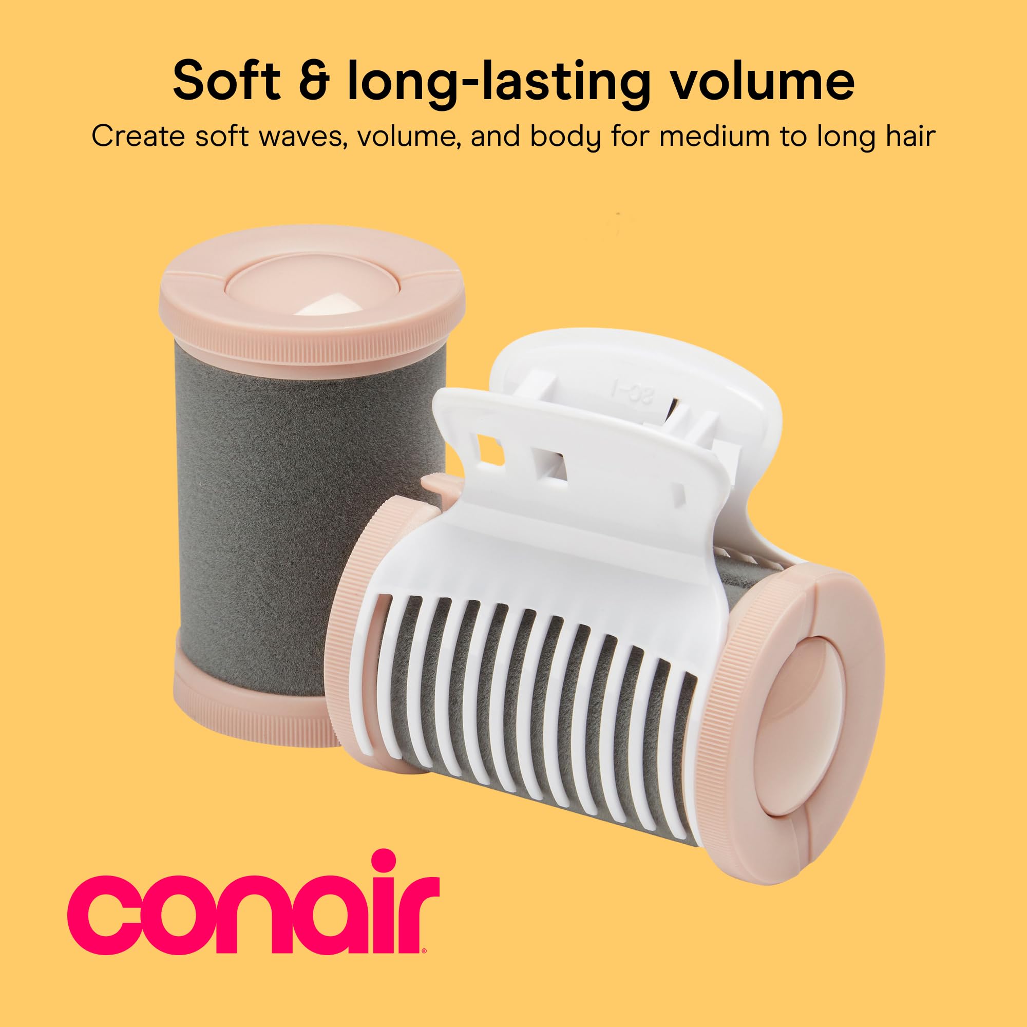 Conair close-up of ceramic flocked roller texture offering gentle heat protection