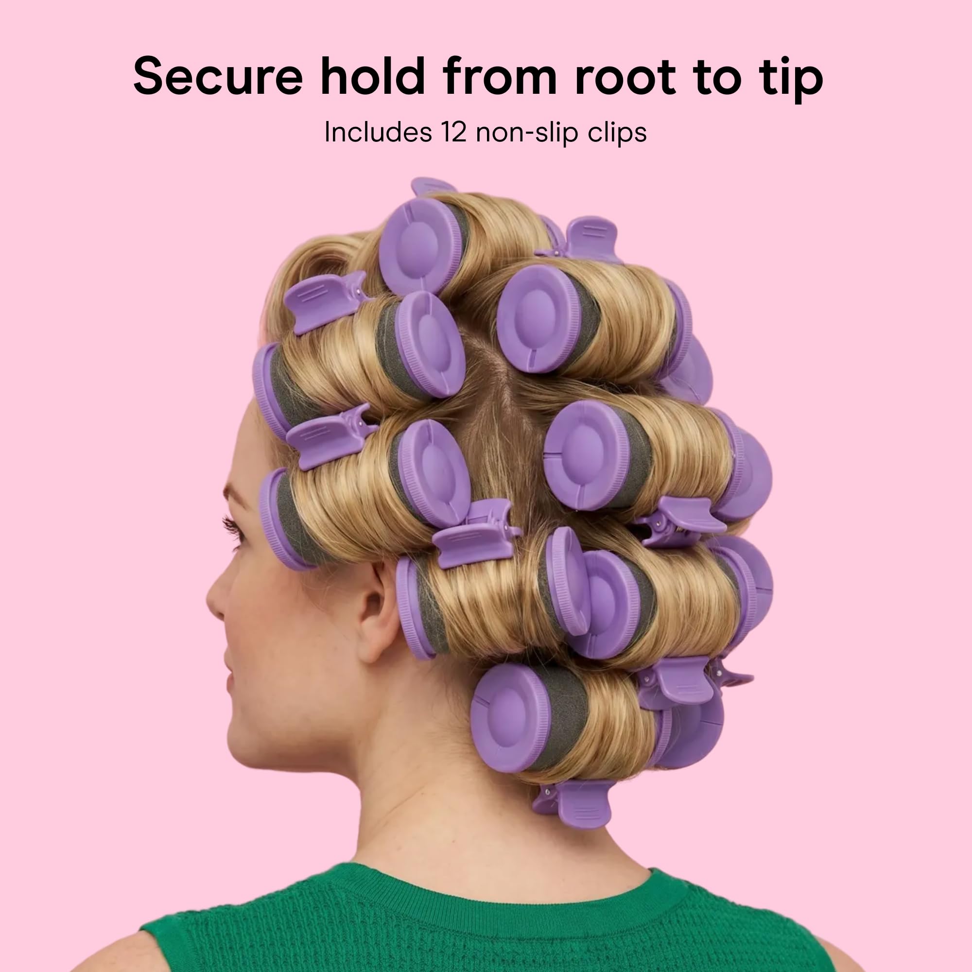 Conair rollers in use on model for quick salon-style morning volume