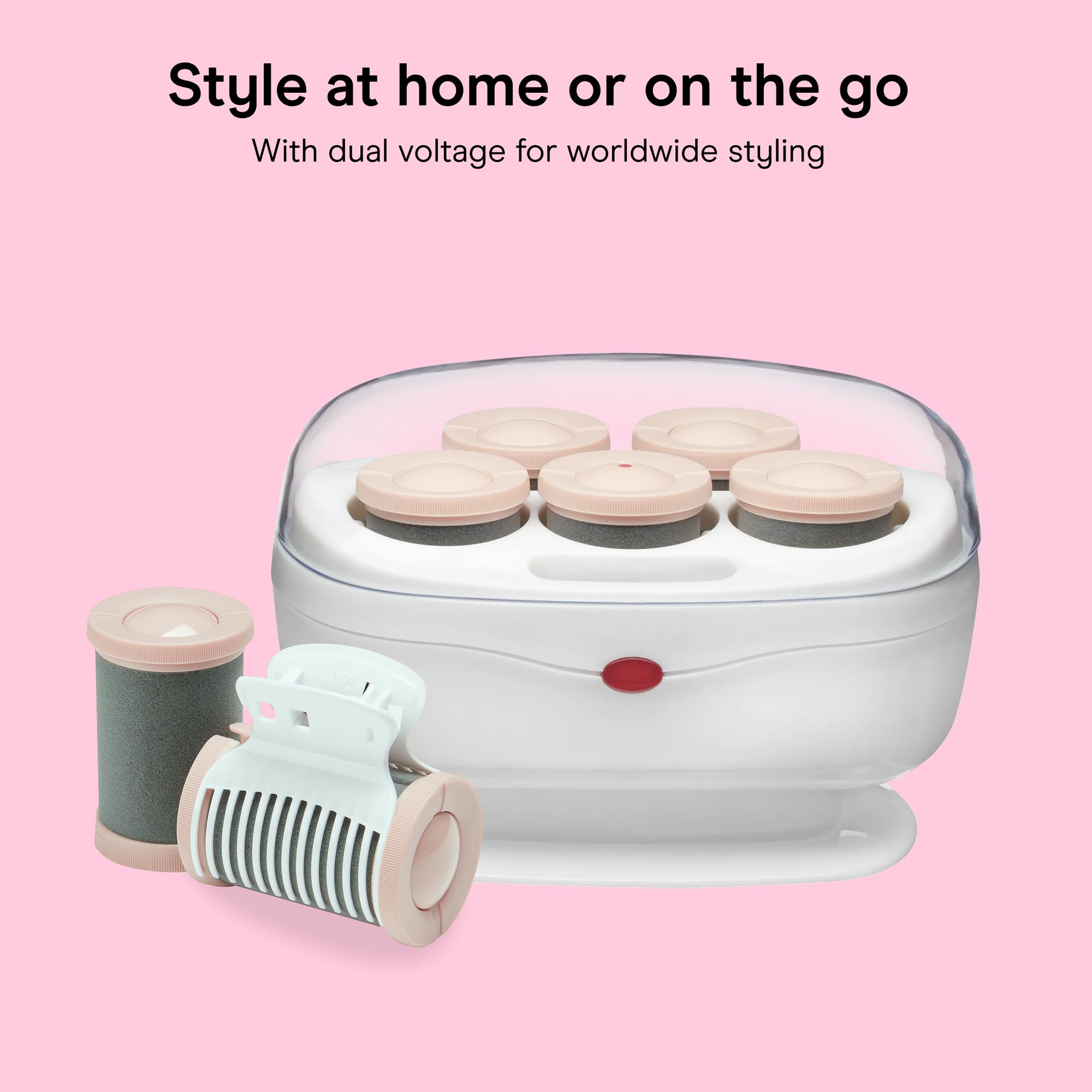 Conair model wearing soft waves created by jumbo rollers showing full-bodied results