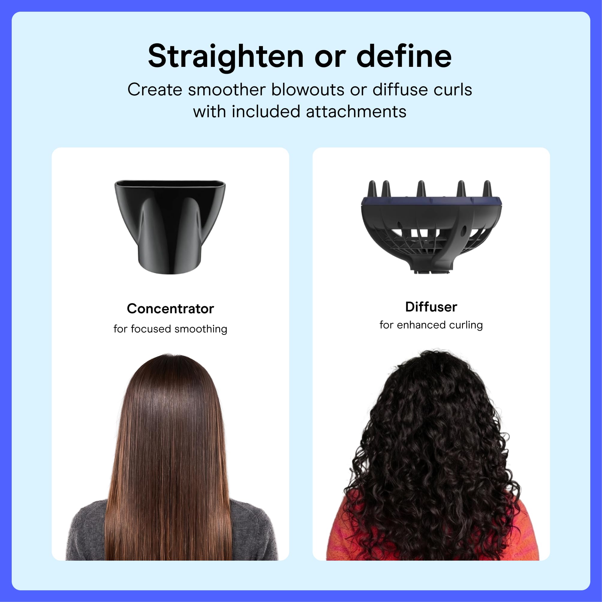 Conair detalle del flujo de aire que protege la textura y reduce frizz