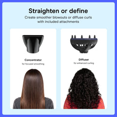 Conair detalle del flujo de aire que protege la textura y reduce frizz