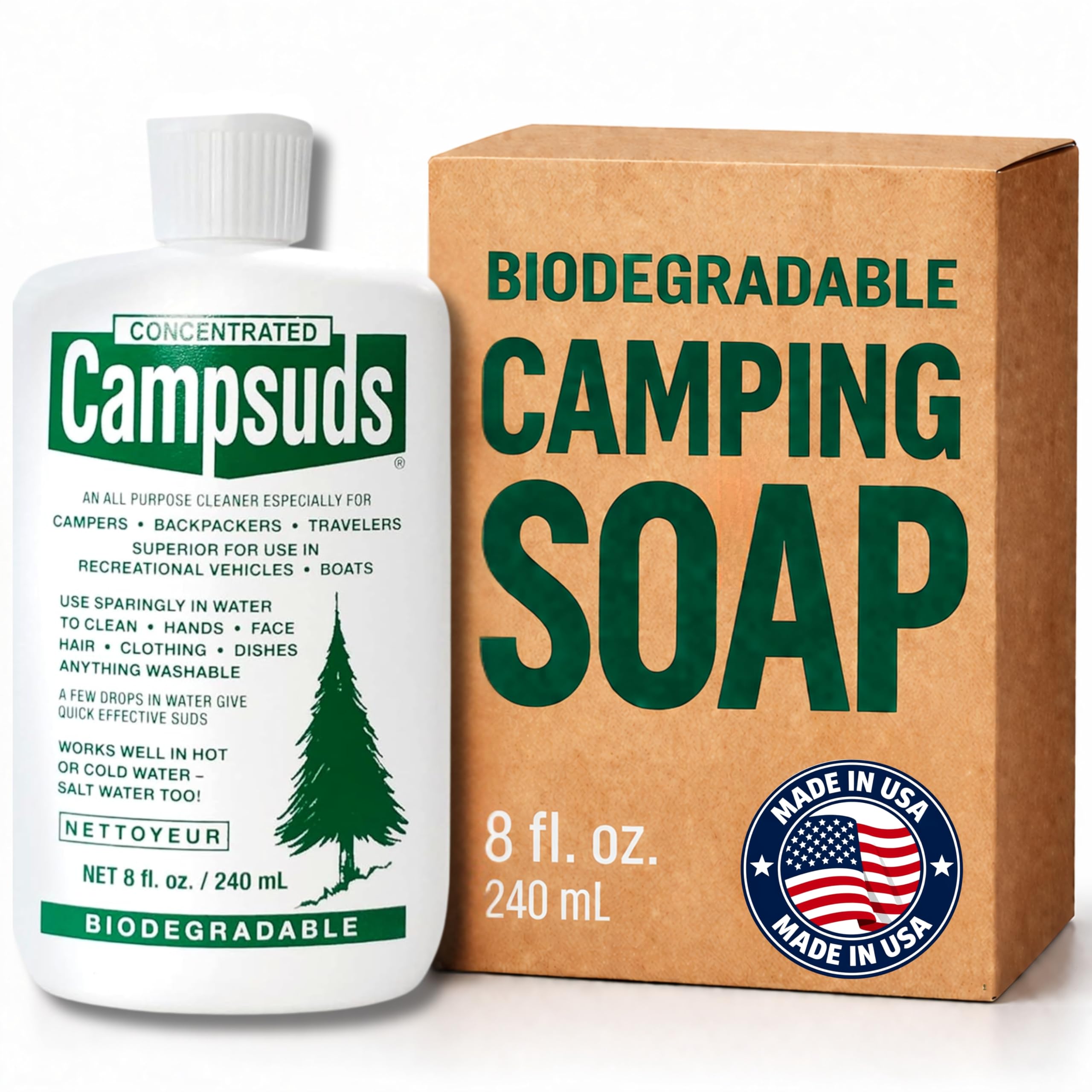 CONCENTRATED CAMPSUDS botella frontal, limpiador concentrado para camping