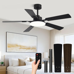 Conciseer front view black ceiling fan showing sleek design and balanced airflow benefit