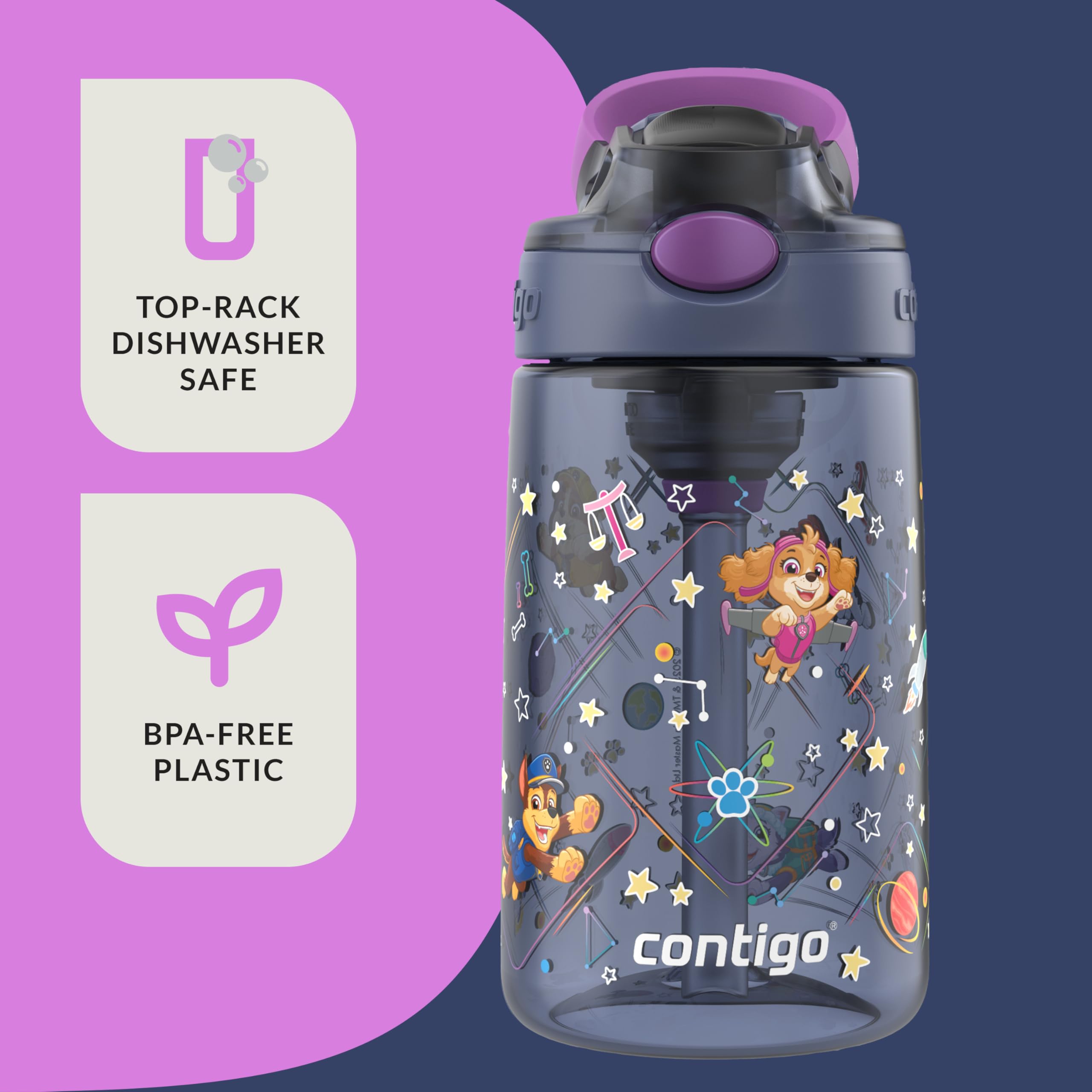 Contigo niña usando la botella con una mano, cómodo y práctico para niños